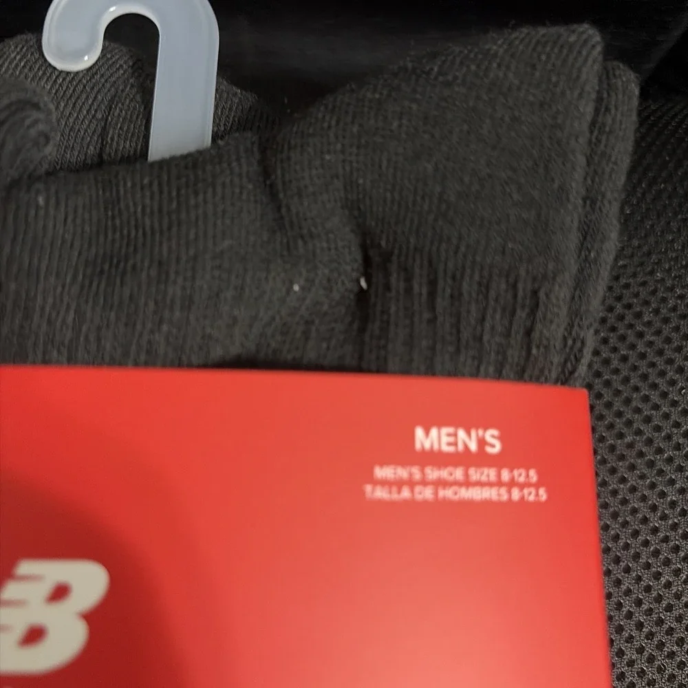 New Balance Socks Cushioned Crew Black 6 Pair Pack Men Shoe Size 8-12.5 NWT